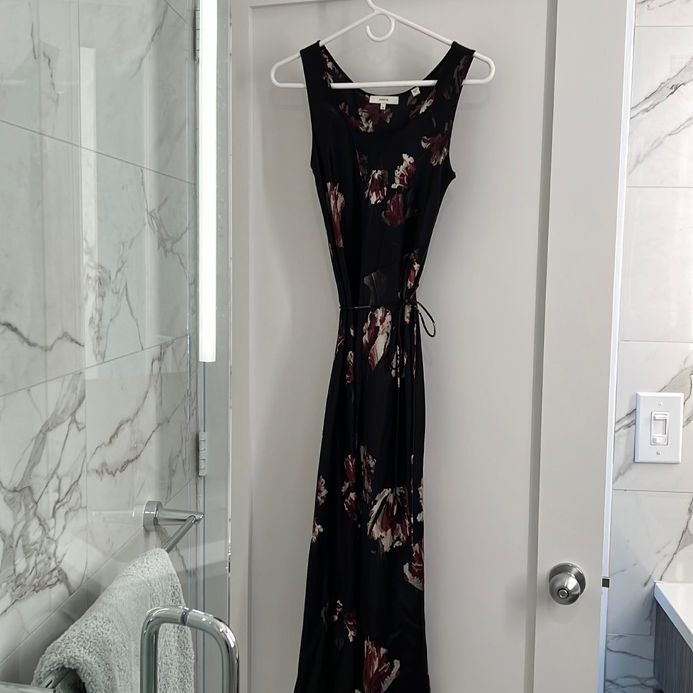 Vince midi silk floral dress